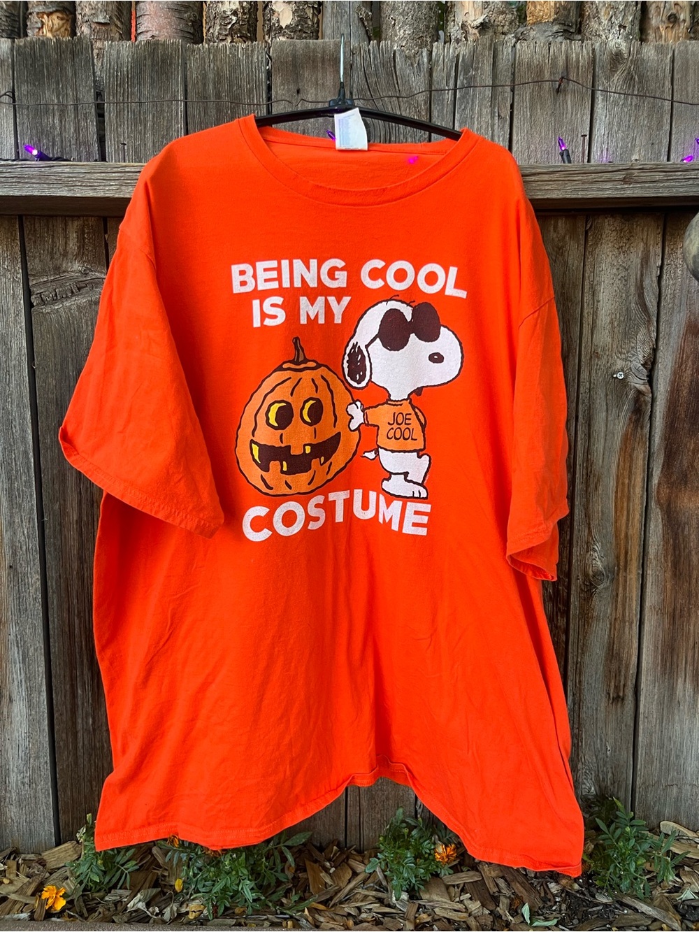 Peanuts 'Being Cool Is My Costume' Orange Halloween T-Shirt 3XL